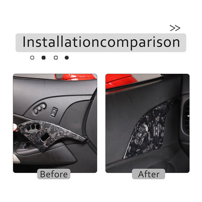 Forged Real Carbon Fiber Interior Door Lock Panel Trim For Corvette C6 2005-2013 15