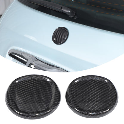 Real Carbon Fiber Front & Rear Emblem Cover Trim For Fiat 500 312 2016+ 2