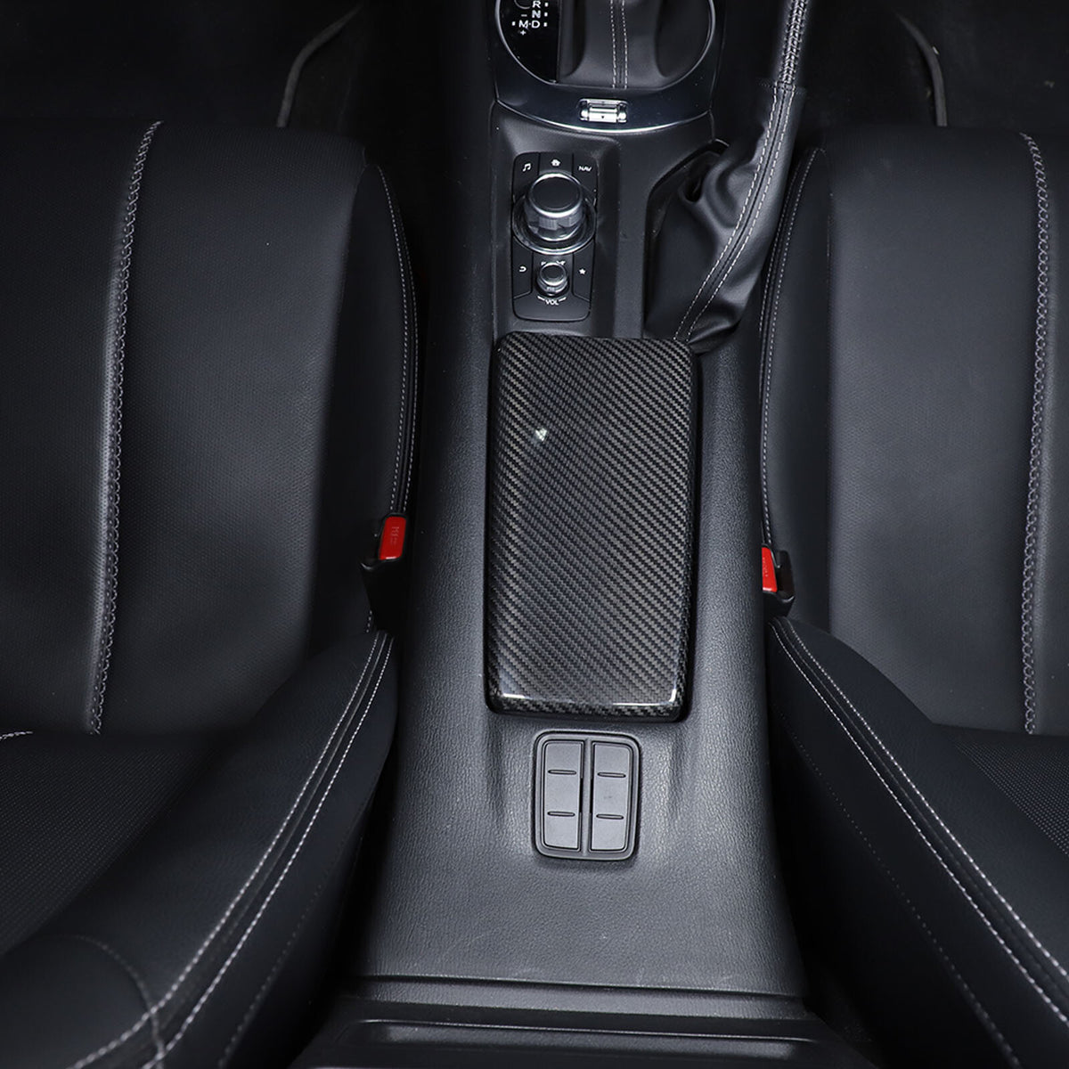 Real Carbon Fiber Center Console Armrest Box Cover Trim For Mazda MX-5 16-24 6