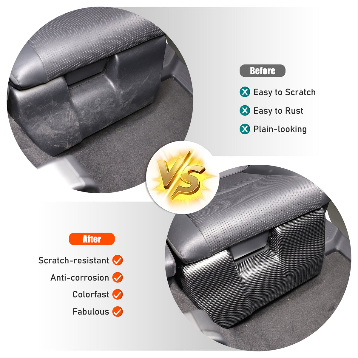 ABS Carbon Rear Seat Anti-kick Panel Trim For Toyota Land Cruiser LC250 24+ 11