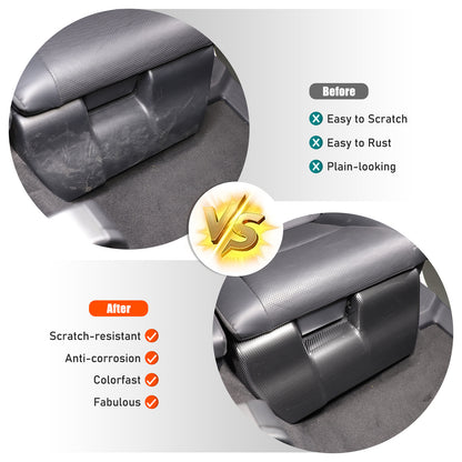 ABS Carbon Rear Seat Anti-kick Panel Trim For Toyota Land Cruiser LC250 24+ 11