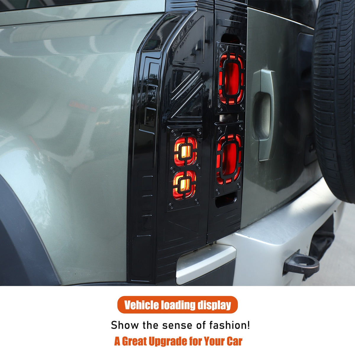 Mesh Piano Black ABS Taillight Protection Trim For LR Defender L663 2020-2025 11