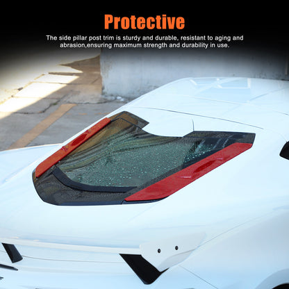 ABS Sport Red Rear Hood Wash Waterproof Cover For Corvette C8 2020+ 14