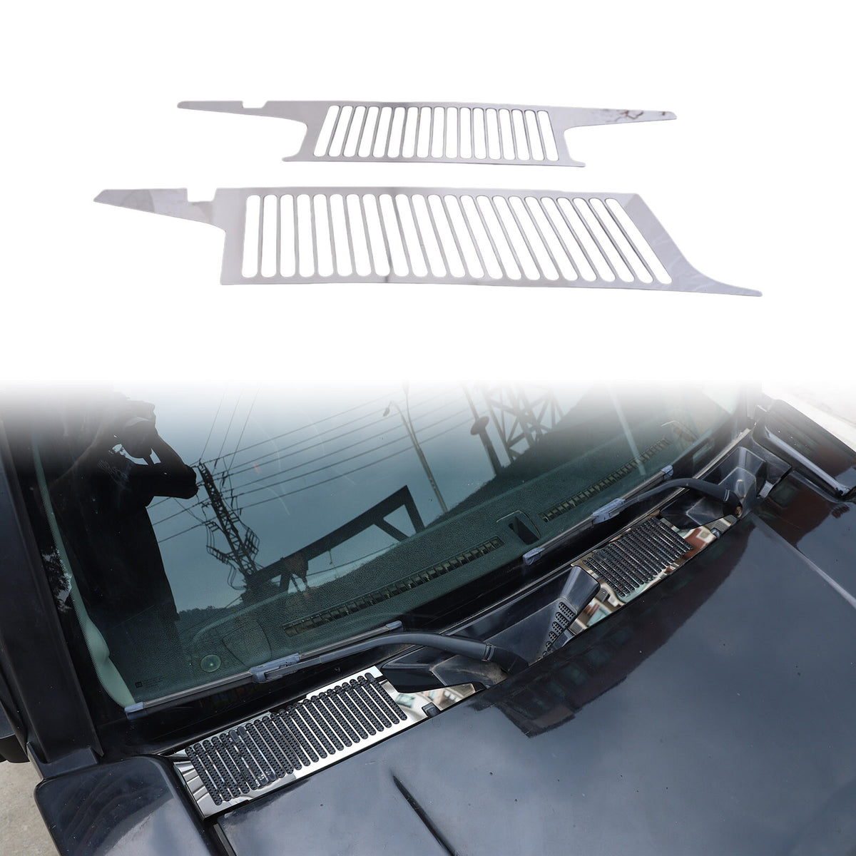 Front Engine Hood Air Outlet Vent Grooves Trim Cover For Hummer H3 2005-2009 US 2
