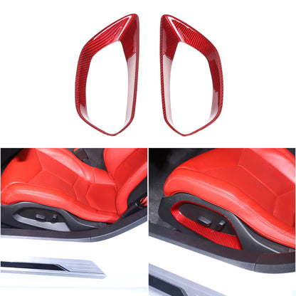 Red Real Carbon Fiber Full Interior Set Decor Trim Kit for Corvette C8 20-25 - Styles 46-50 37
