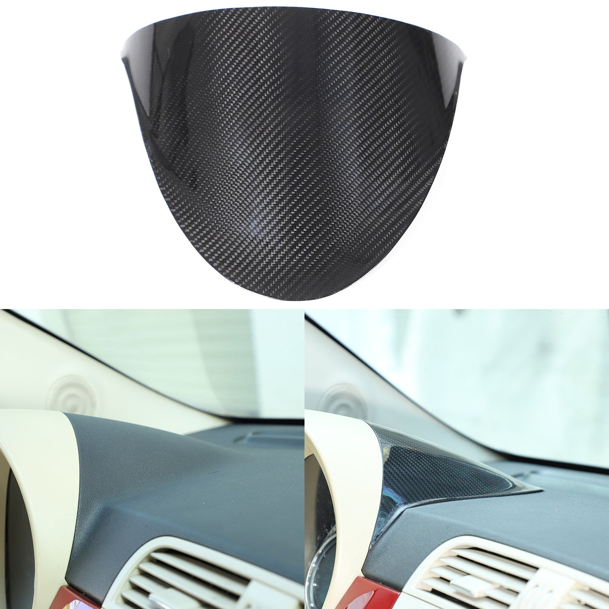 Real Carbon Fiber Dashboard Instrument Upper Trim For Fiat 500 312 2007-15 8