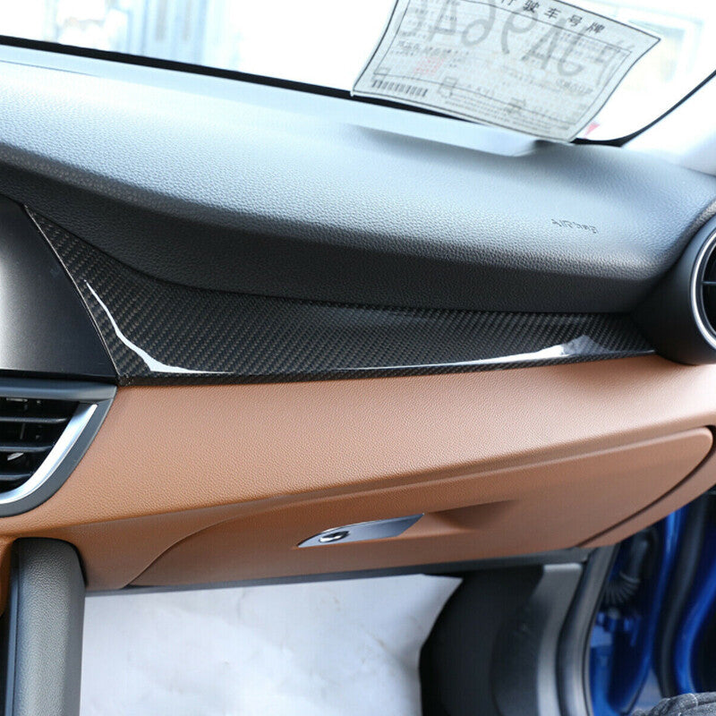 Real Carbon Fiber Dashboard Console Center Panel Trim For Alfa Romeo Giulia US 5