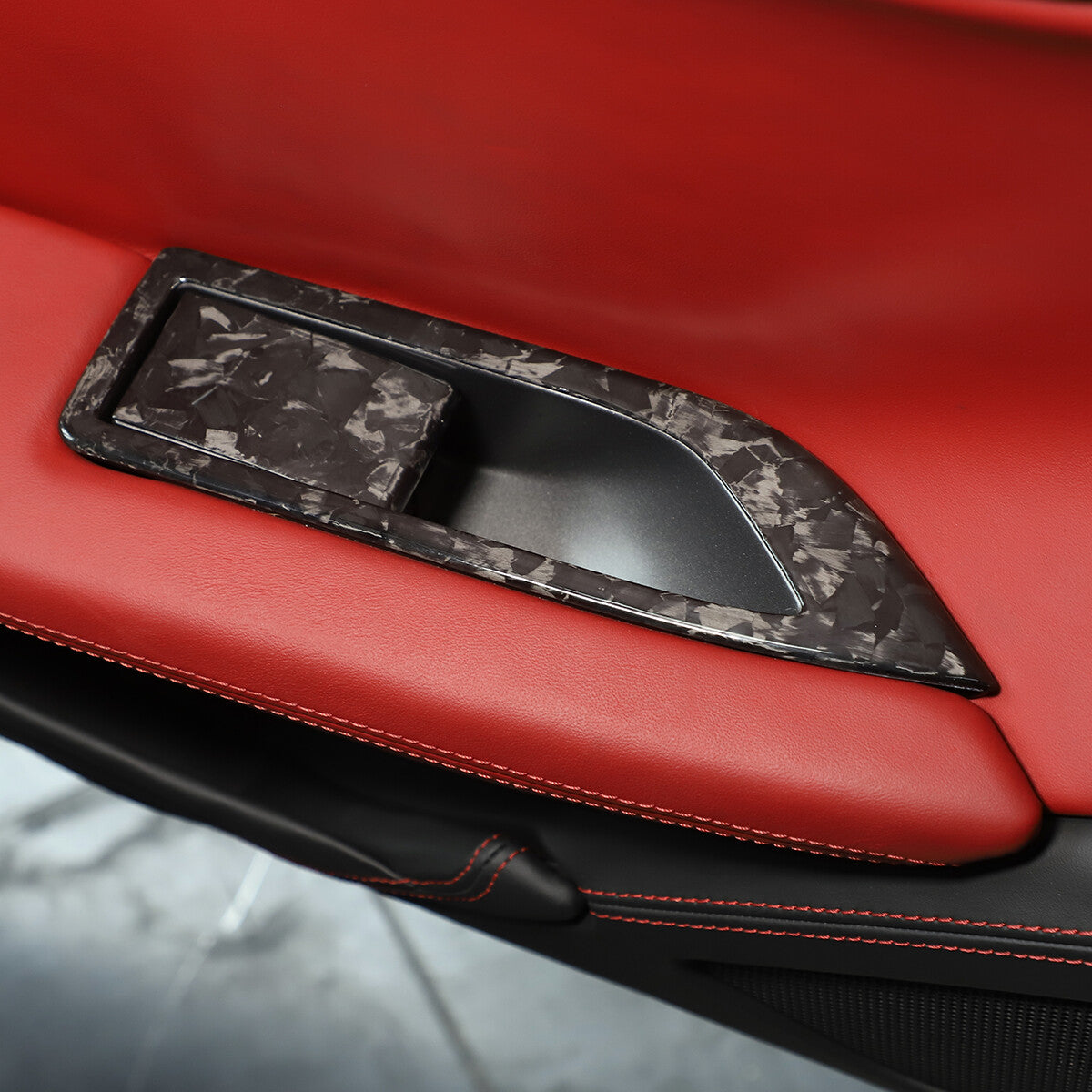 Real Carbon Fiber Window Lift Panel Trim Cover For Ferrari 458 11-16 5
