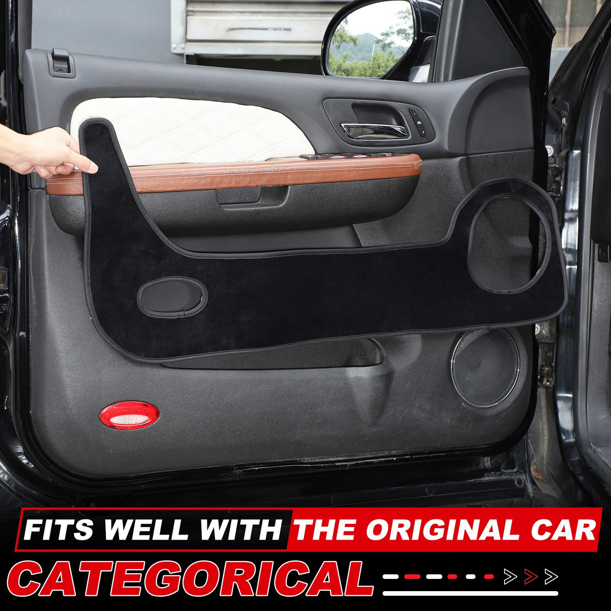 Door Side Anti-Kick Anti-Dirty Guard Cover Trim For Cadillac Escalade 2007-2014 11