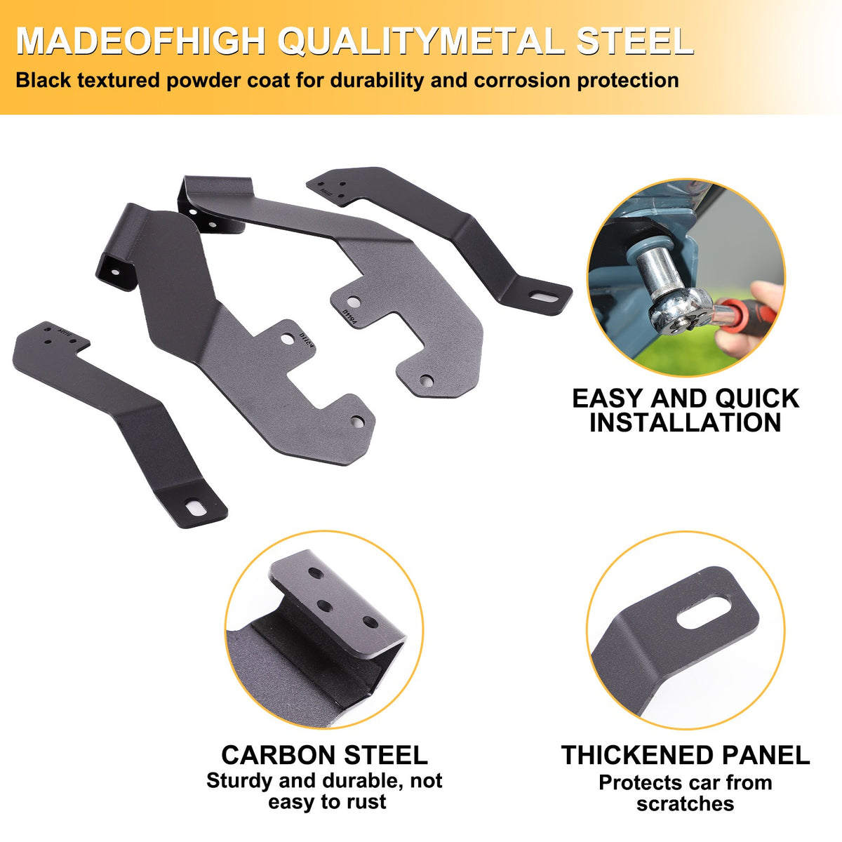 Carbon Steel Hood Light Mount Bracket Holder For Ford Maverick 2022+ 23