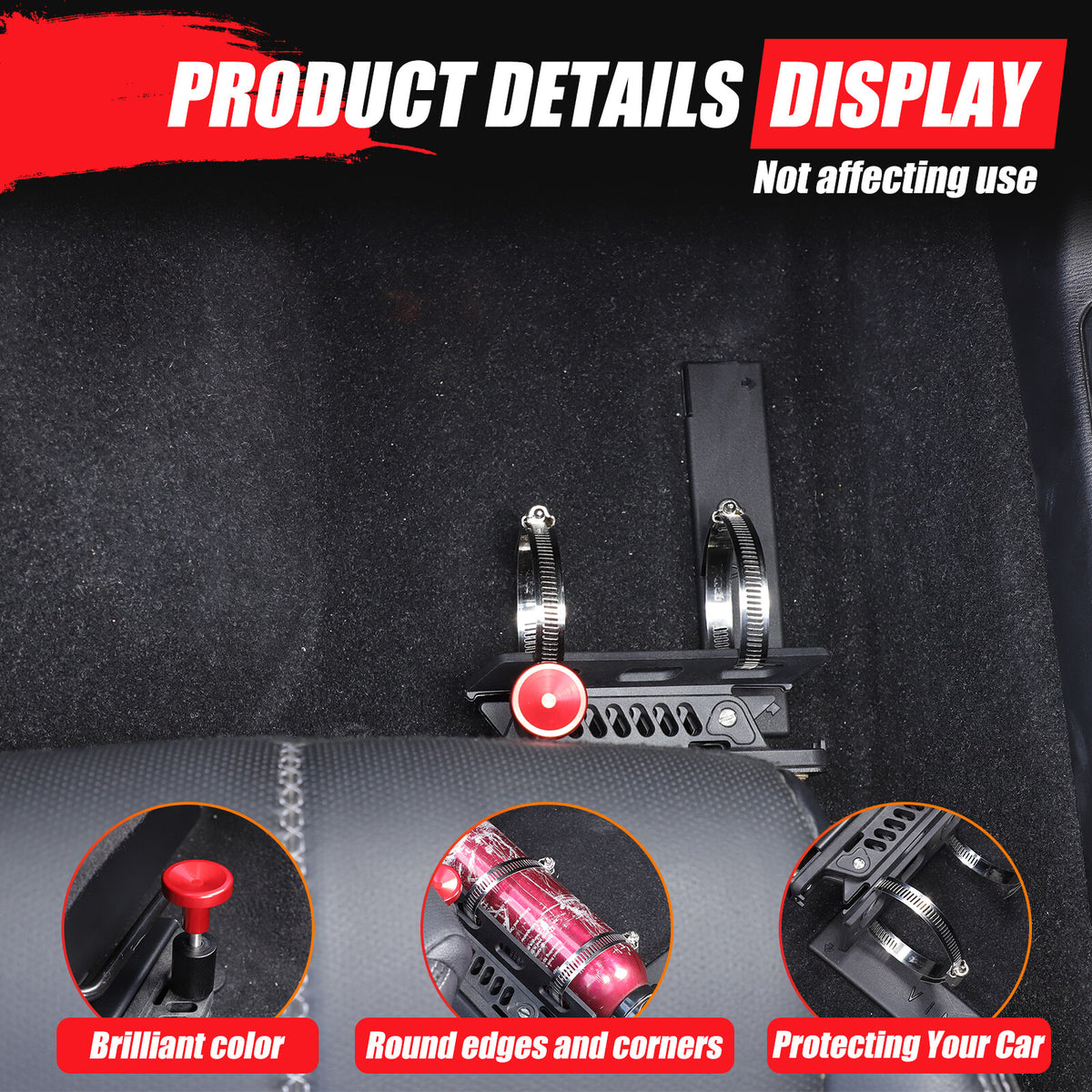Adjustable Black Car Fire Extinguisher Mount Bracket For Mazda MX-5 Miata 16-23 14