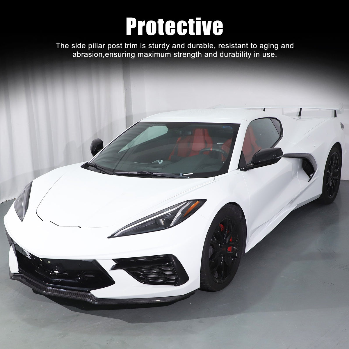 Real Carbon Fiber Front Bumper Lip Splitter For 20-26 Corvette C8 Z51 Stingray 16
