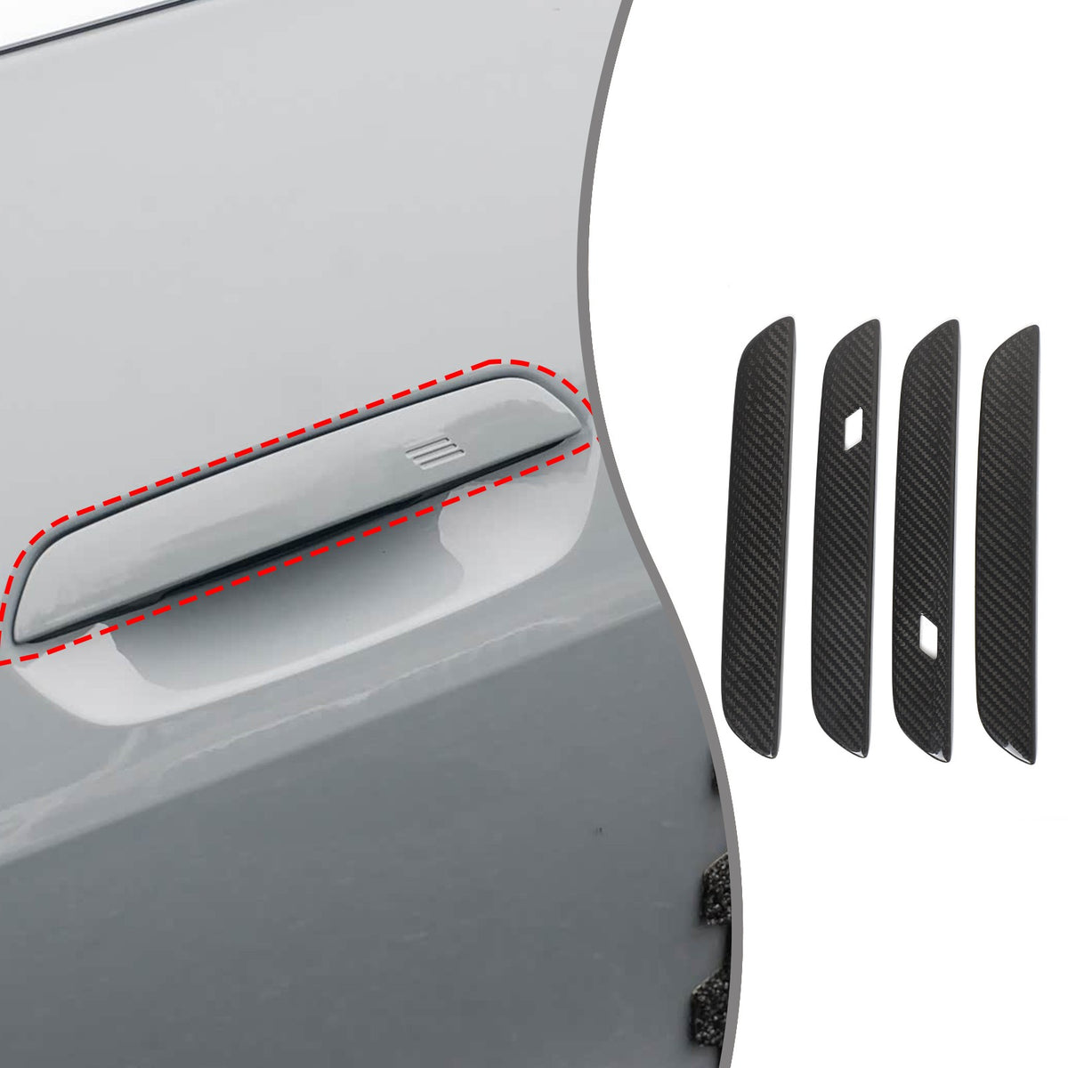 Real Carbon Fiber Outer Door Handle Trim For BMW 4 series G23 430i 440i 2022-23 5