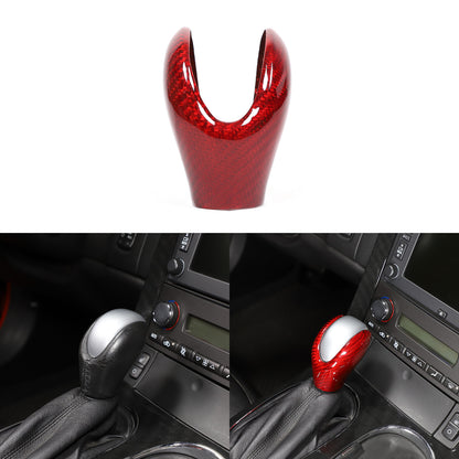 Red Real Carbon Fiber Center Gear Shift Knob Trim Cover For Corvette C6 2005-13 23