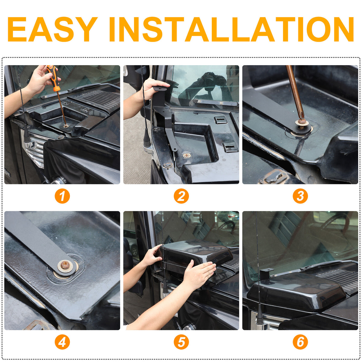 Steel Hood Light Mount Bracket For Hummer H2 2003-2009 14