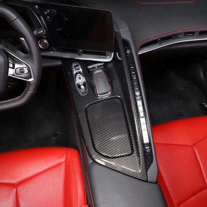 Carbon Fiber ABS Center Console Dashboard Panel Trim Kit For Corvette C8 20-25 17