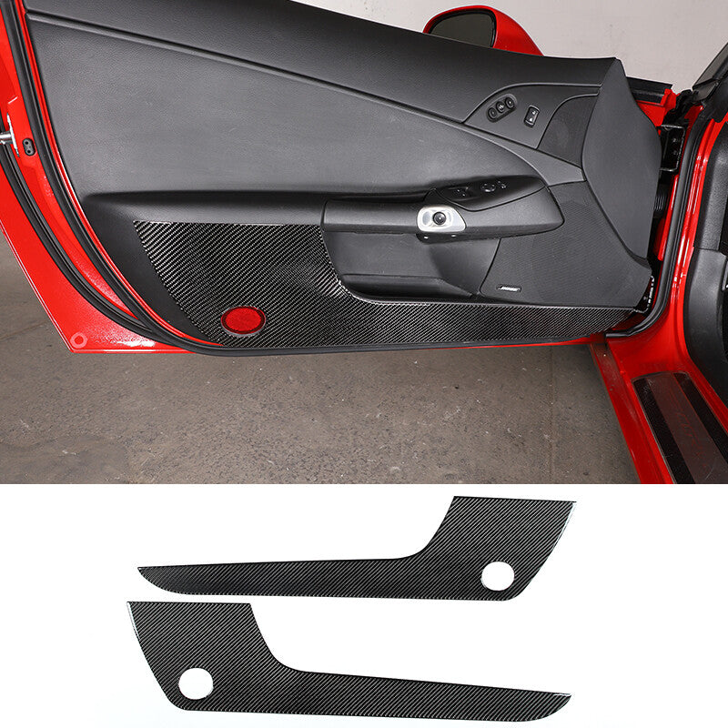 Carbon Fiber Door Bottom Anti Kick Scratch trim Sticker For Corvette C6 05-13 US 2