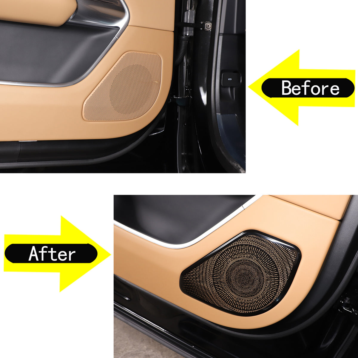 6PCS Black Stainless Door Speaker Trim Cover For LR Range Rover Vogue 2023 12