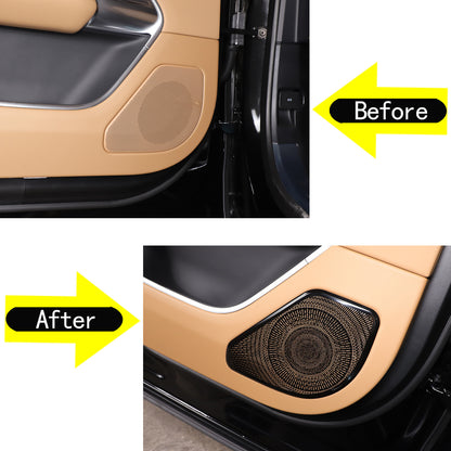 6PCS Black Stainless Door Speaker Trim Cover For LR Range Rover Vogue 2023 12