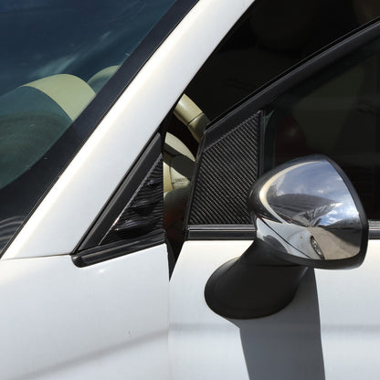 Real Carbon Fiber External A-Pillar Triangle Trim Cover For Fiat 500 2010+ 19