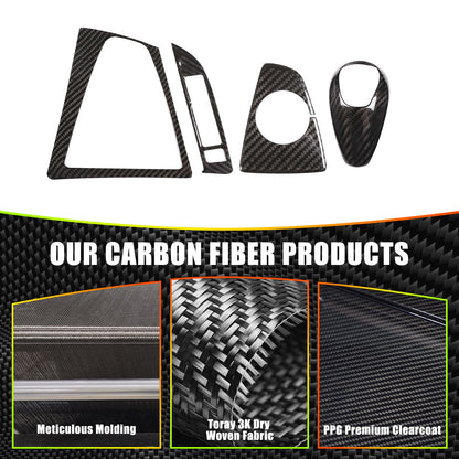 Real Carbon Fiber Center Console Panel Trim Set For BMW M3/M4 F80/F82 2014-2019 15