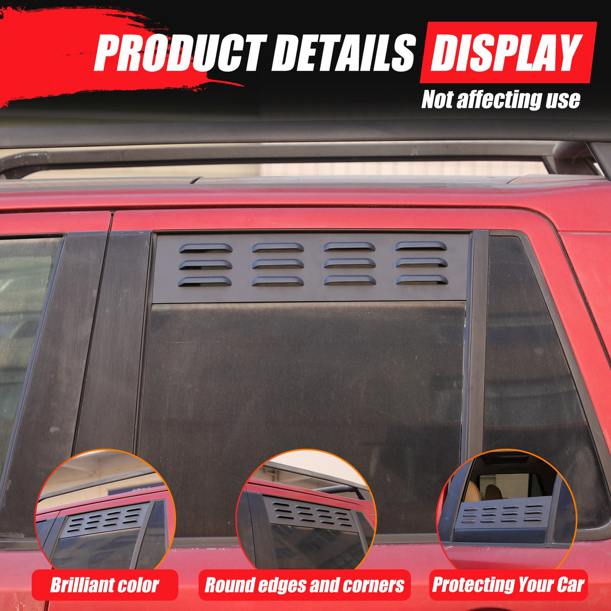 Rear Door Window Louver Air Vent Panel Trim Cover For LR Freelander 2 L359 07-15 9