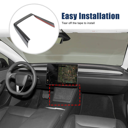 Real Dry Carbon Fiber Center Console Interior Trim Cover For Tesla Model 3 2023+ 3