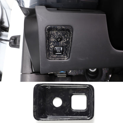 Forged Real Carbon Fiber Parking Button Cover Trim For Corvette C8 Z06 Z51 20-26 17