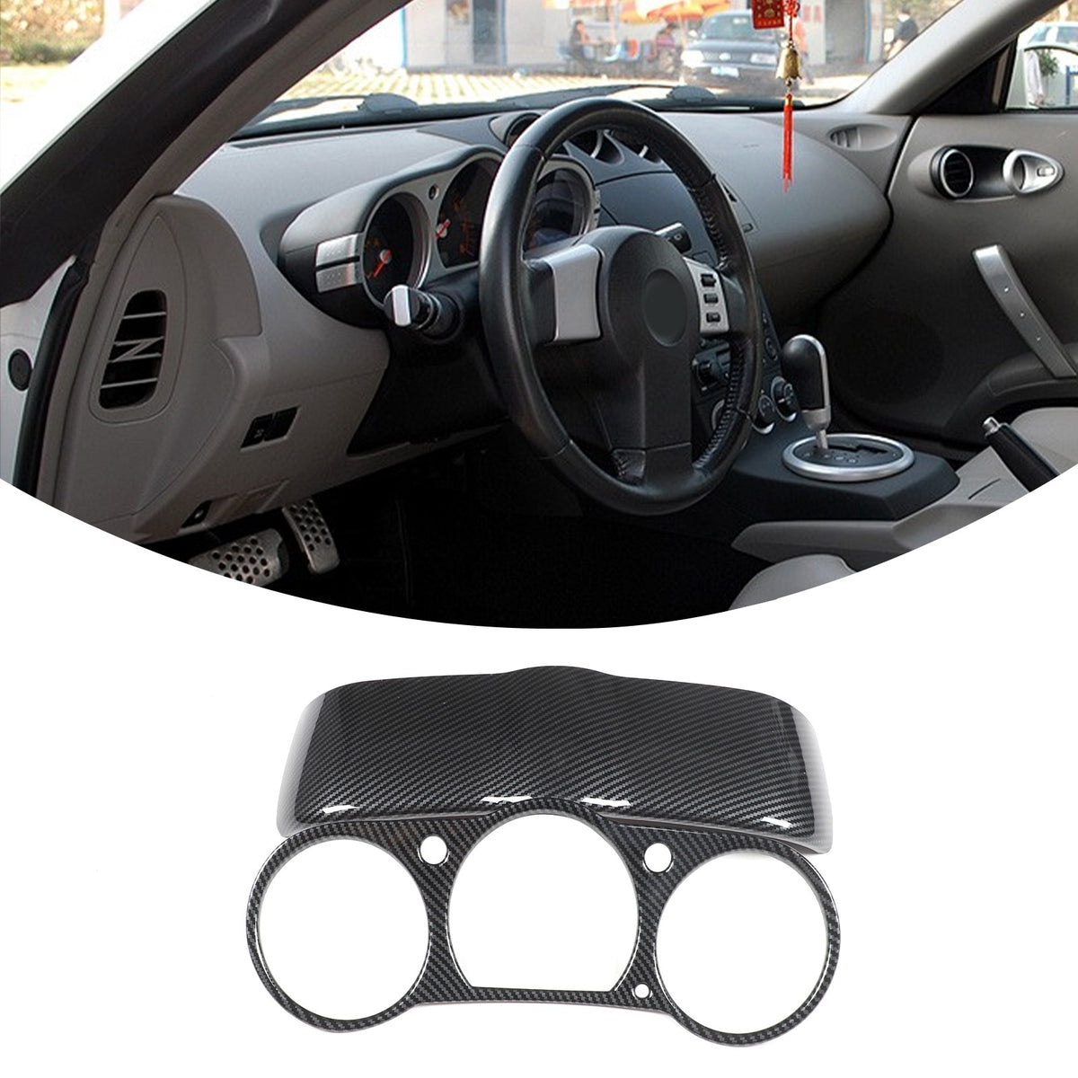 ABS Carbon Fiber Dashboard Instrument Top Trim For Nissan 350Z Z33 2003-06 US 3