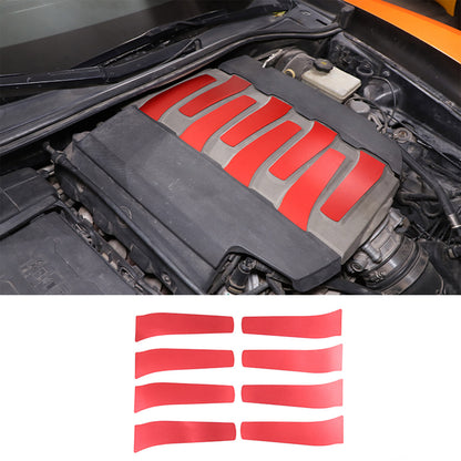 8Pcs Red Interior Alloy Engine Panel Covers Plate Fit for Corvette C7 2014-19 US 3