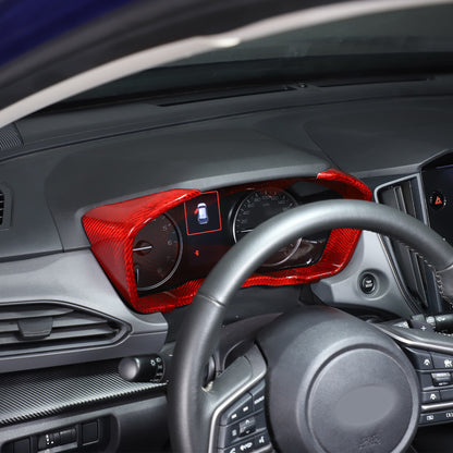 Red Real Carbon Fiber Center Dashboard Trim For Subaru Crosstrek 24+ 12