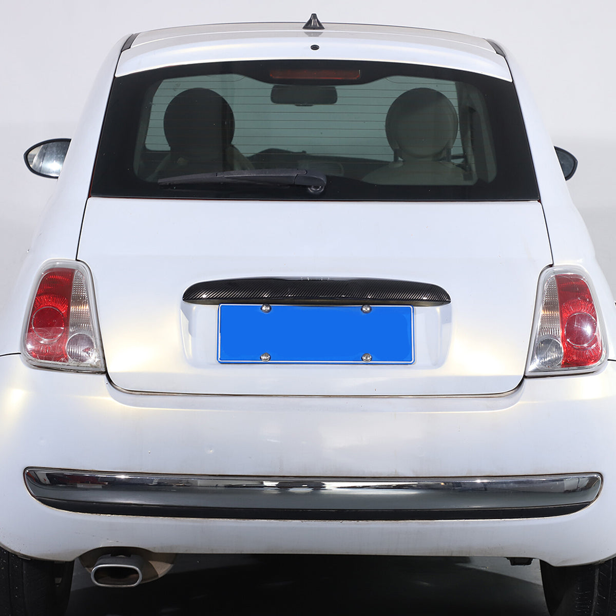 ABS Carbon fiber Tailgate Trunk Handle Cover Trim For FIAT 500 2011-23 6