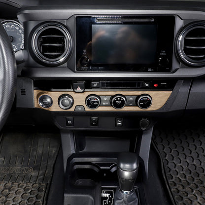 Wood Grain Interior Center Console Cover Trim For Toyota Tacoma 2016-2023 106