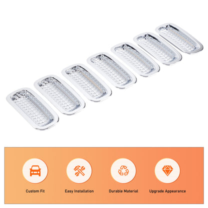 ABS Silver Front Grille Insect Screen Cover For Hummer H3 2005-2009 10