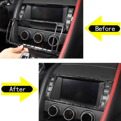 Forged Carbon Fiber Center Console Dashboard Display Trim For Jaguar F-Type 13+ 6