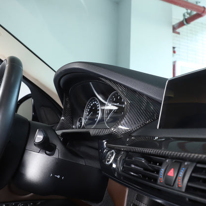 Real Carbon Fiber Dashboard Instrument Frame Cover Trim For BMW X5 F15 14-18 3
