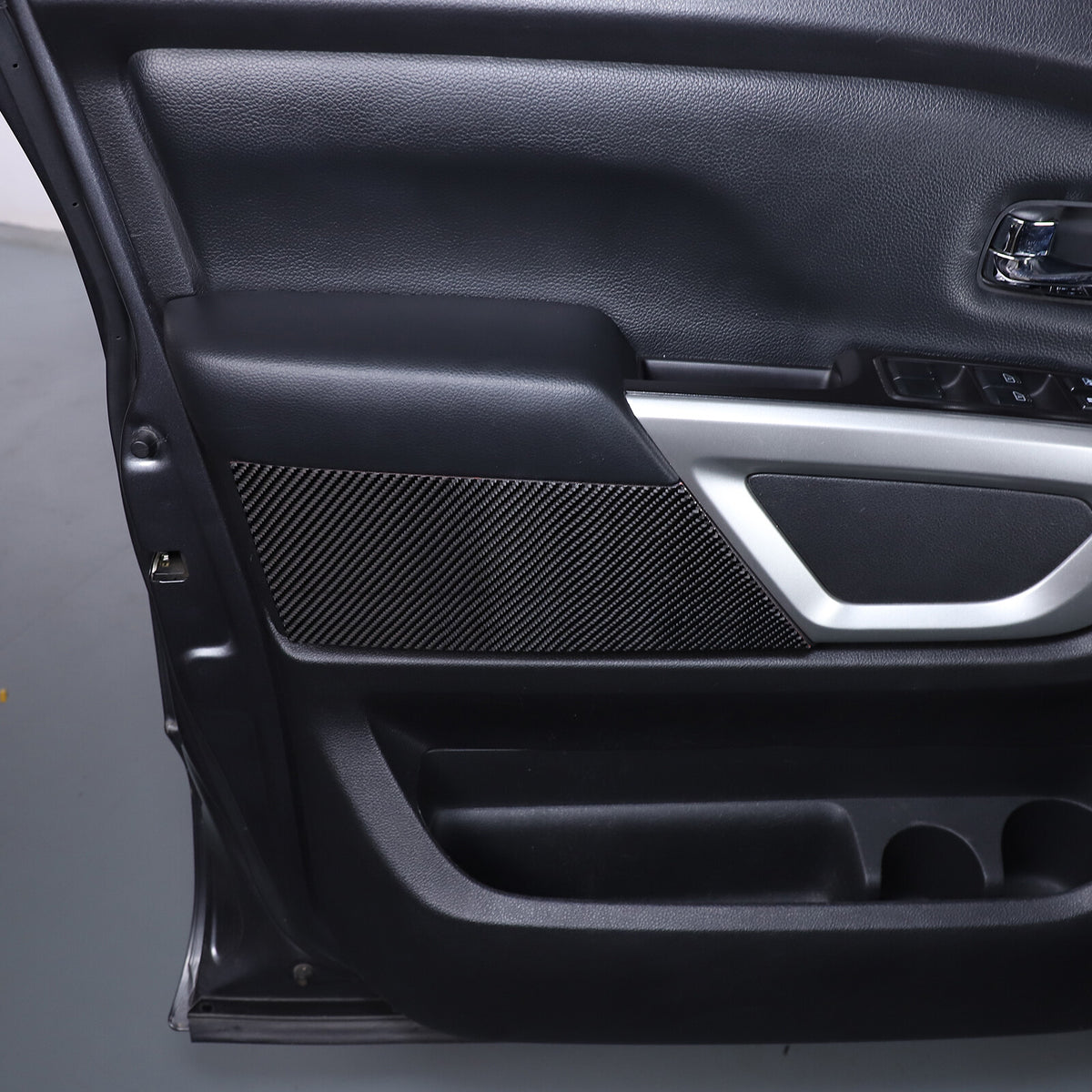 Carbon Fiber Inner Door Trim Panel Sticker For Nissan Titan 2016-23 4