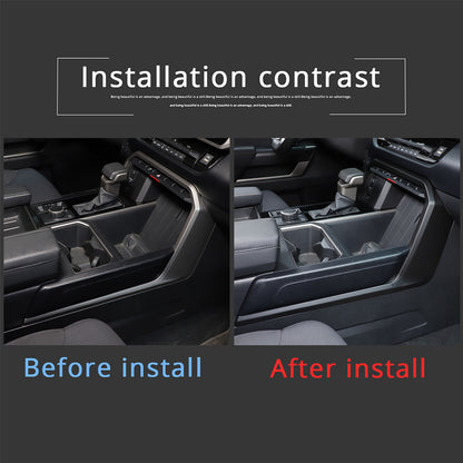Matte Black ABS Center Console Frame Trim Cover For Tundra / Sequoia 2022-26 US 3