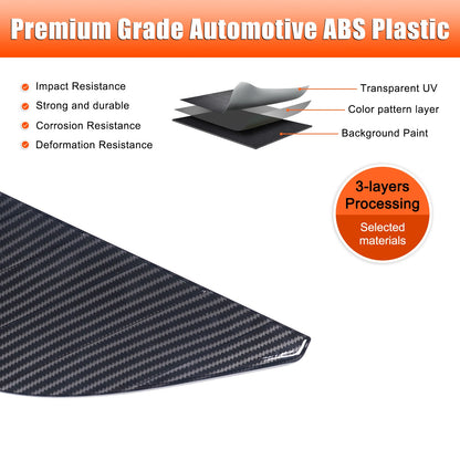 ABS Carbon Fiber Rear Hood Wash Waterproof Trim Cover For Corvette C8 2020+ 17
