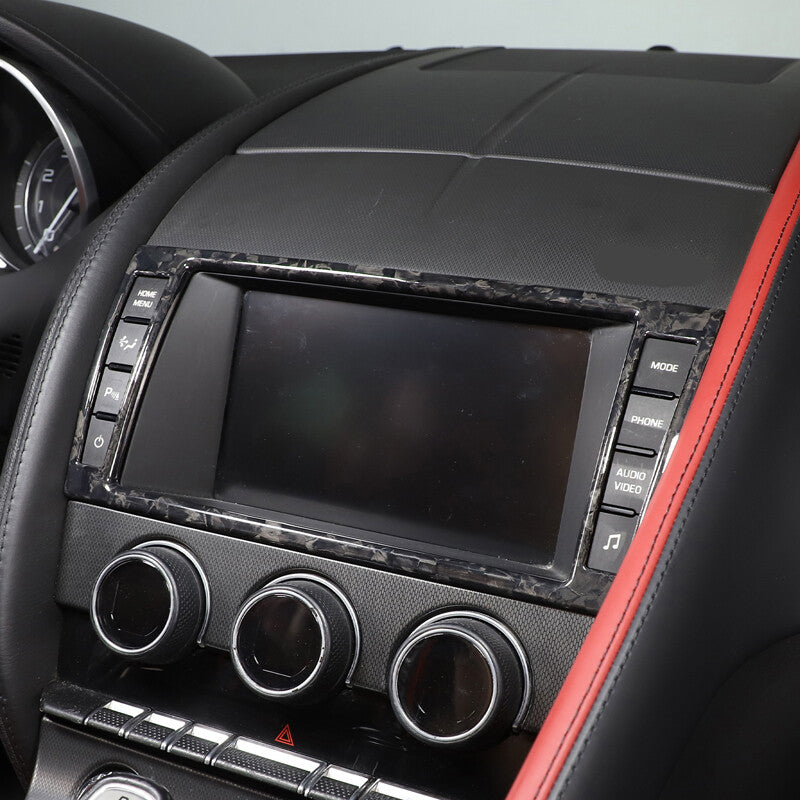 Forged Carbon Fiber Center Console Dashboard Display Trim For Jaguar F-Type 13+ 12