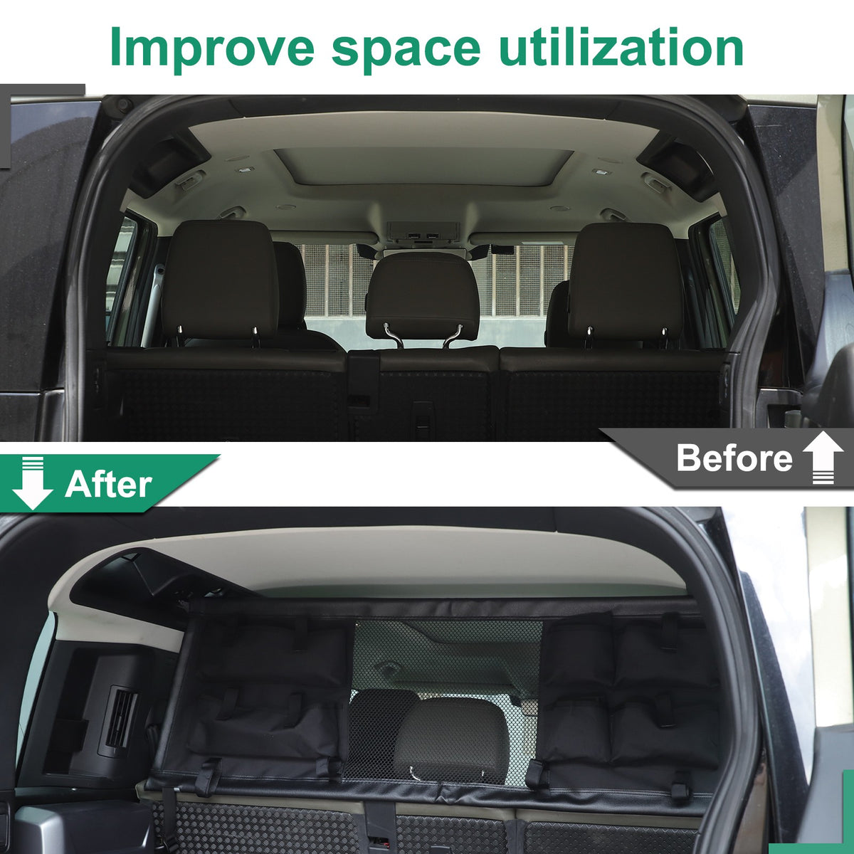 Rear Trunk Cargo Organizer Isolation Net W/ Bag For LR Defender 110 L663 20-23 23