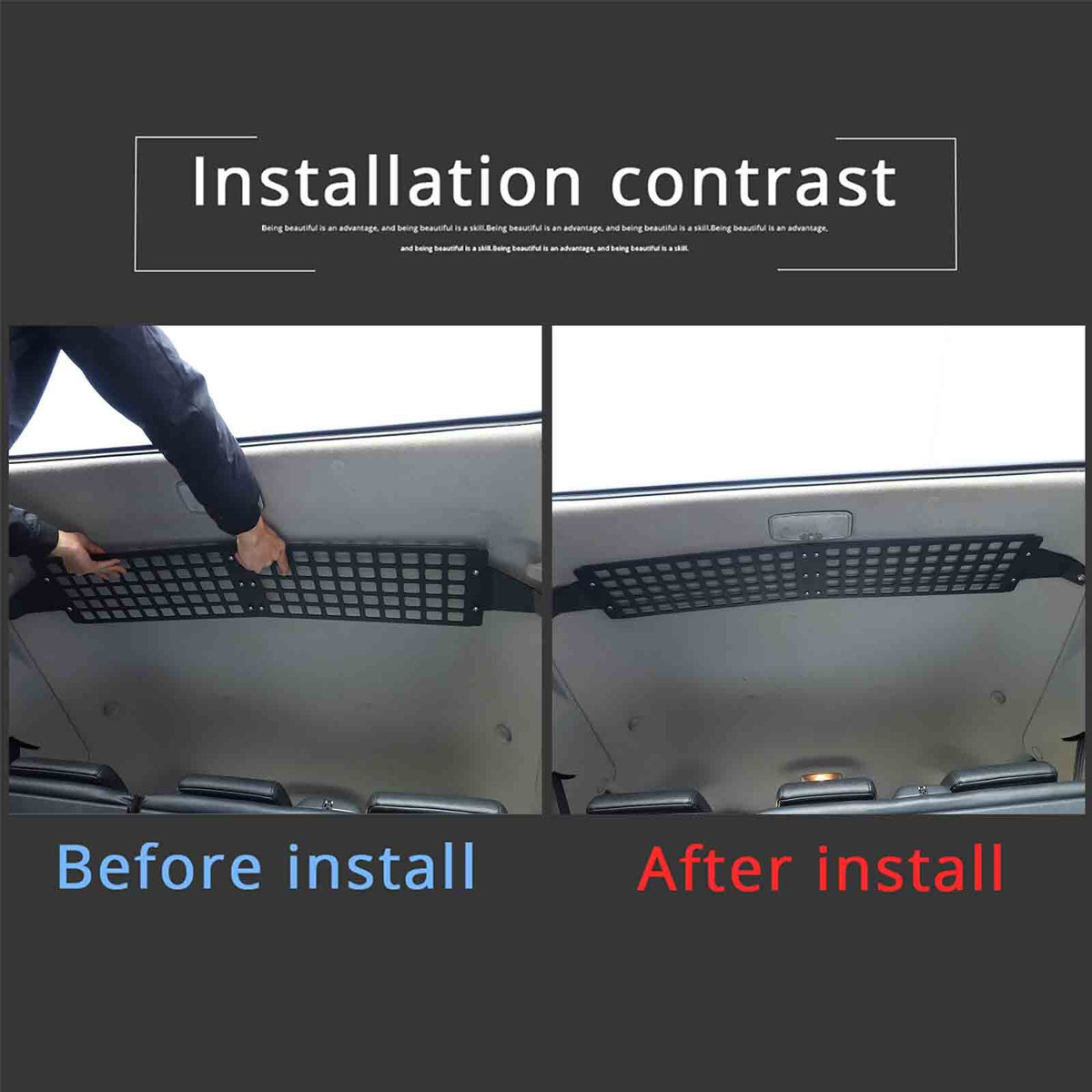 2PCS Black Steel Trunk Roof Hanging Bag Rack Trim For Toyota FJ Cruiser 2007-21 4