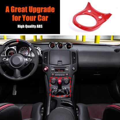 Sport Red ABS Center Console Gear Shift Frame Trim For Nissan 370Z MT 2009-2020 1