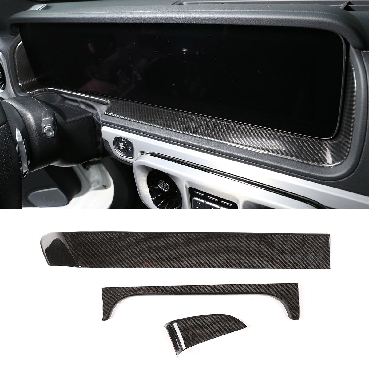 Carbon Fiber Dashboard Display Panel Trim For Mercedes Benz G Class W463 2019-20 1