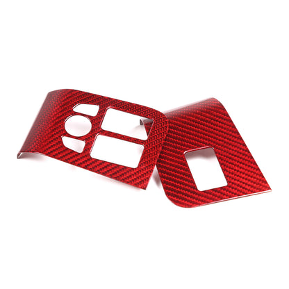 Red Carbon Fiber Window Lift Switch Button Trim Frame For Jaguar F-TYPE 2013-18 10