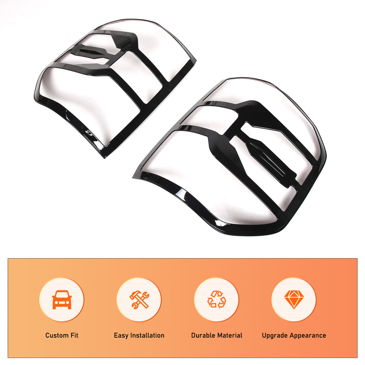 Glossy Black Rear Taillight Trim Cover Bezel For FORD Maverick 2022-2023 11