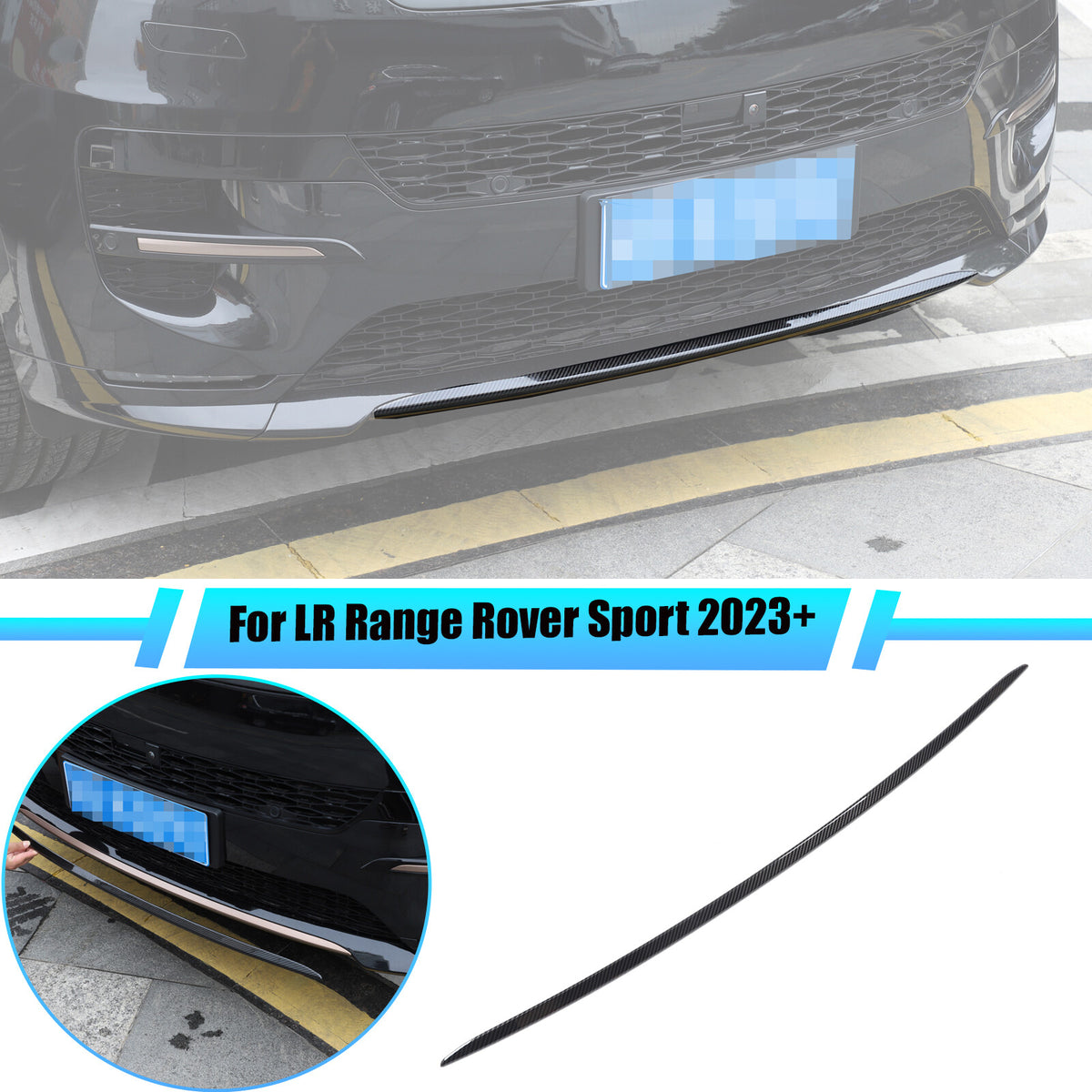 ABS Carbon Fiber Front Center Bumper Trim For LR Range Rover Sport L461 2023+ US 1
