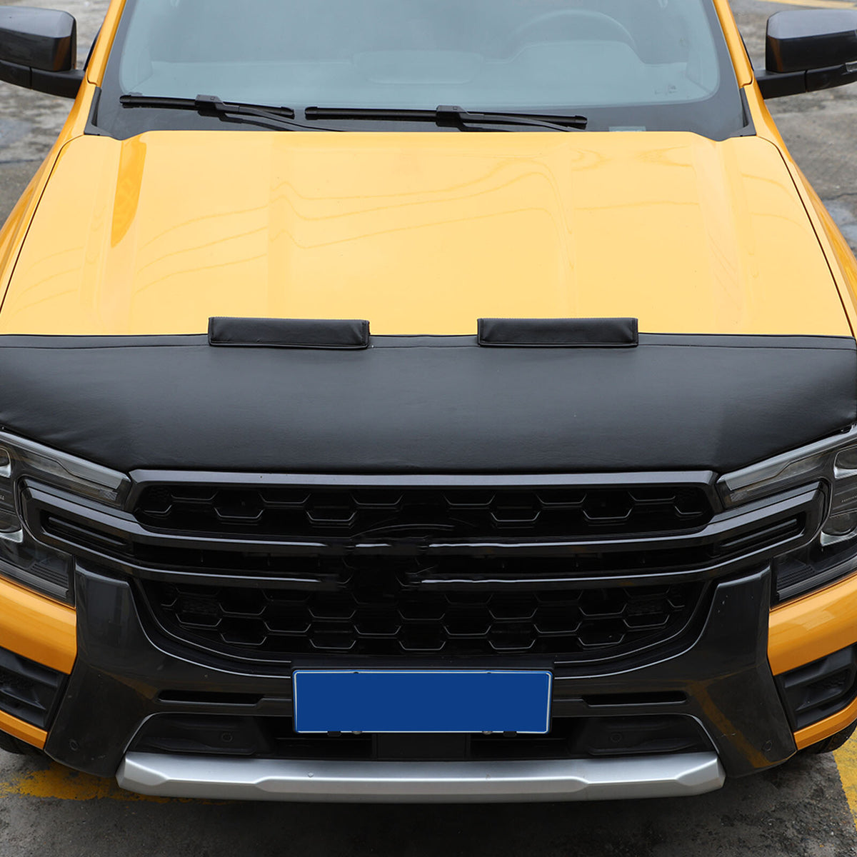 Front PU Leather Hood Cover Protector Bra Trim For Ford Ranger T9 2023-2024 6