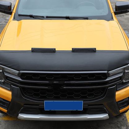 Front PU Leather Hood Cover Protector Bra Trim For Ford Ranger T9 2023-2024 6
