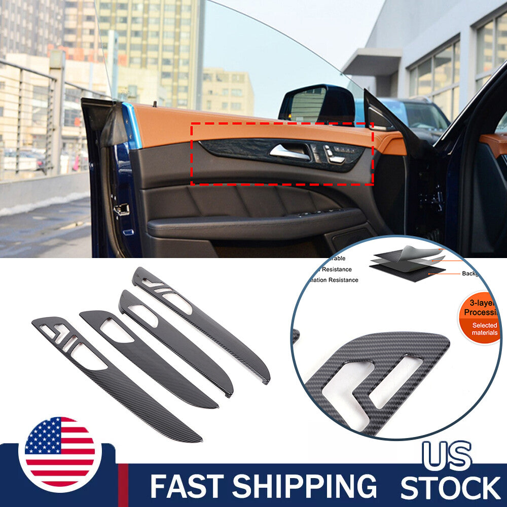 ABS Carbon Fiber Interior door Panel Trim For Benz GLE GLS ML GL W166 2013-19 1